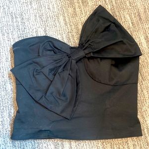 Anthropologie Adorable Black Bow Top